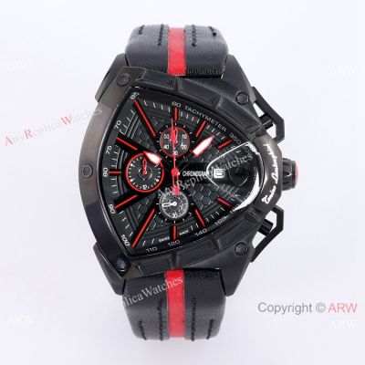 Copy Lamborghini Spyder 9004 Chronograph Men Watch All Black